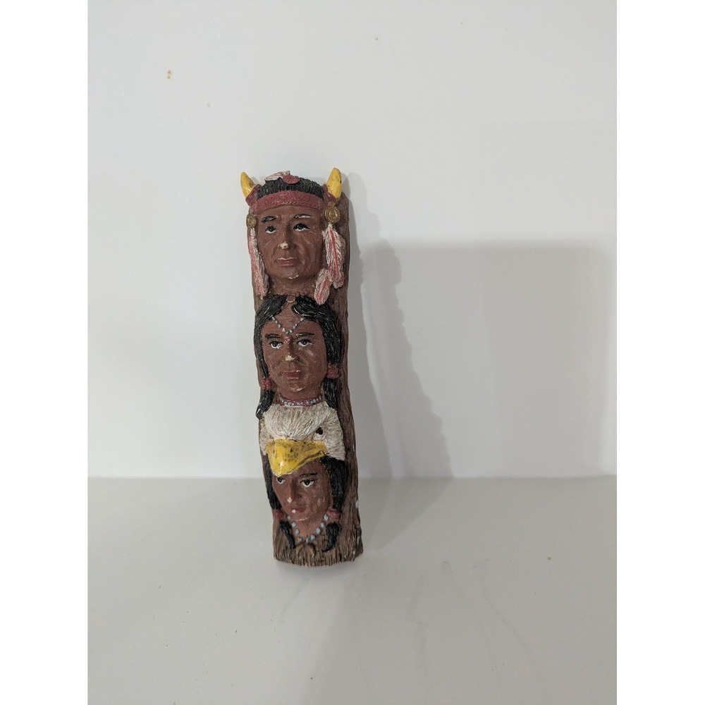 Vintage Erickson Duluth MN Souvenir Totem Pole Resin Figurine Eagle Decor